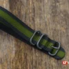 Black with Green Striped Military Strap - Image 2